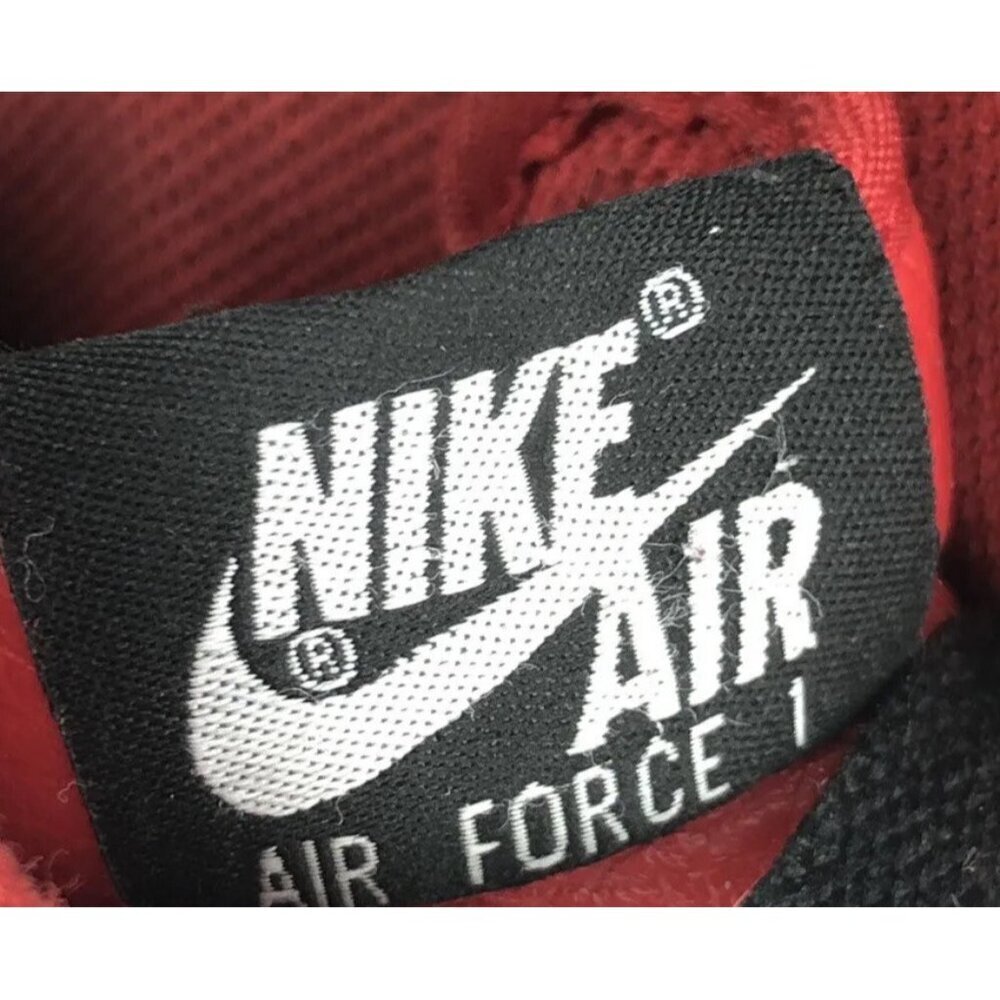 Nike By You Air Force 1 High Red Black Leather Shoes Sneakers DZ3610-900 Size 11 - Picture 8 of 10
